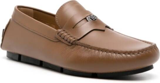 Versace Medusa Head Biggie leather loafers Brown