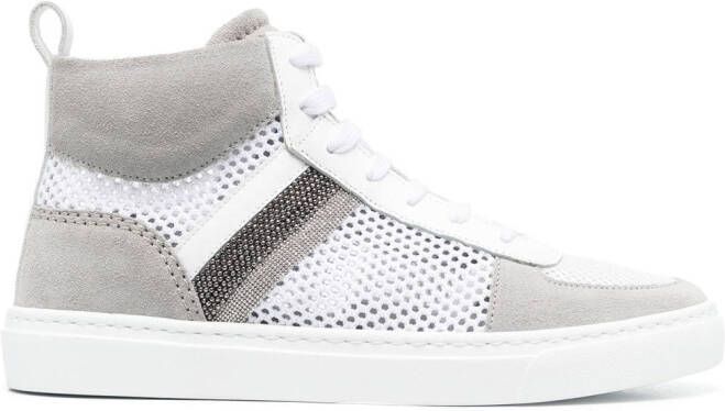 Fabiana Filippi panelled lace-up sneakers White