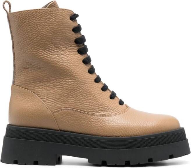 Fabiana Filippi round-toe leather ankle boots Neutrals