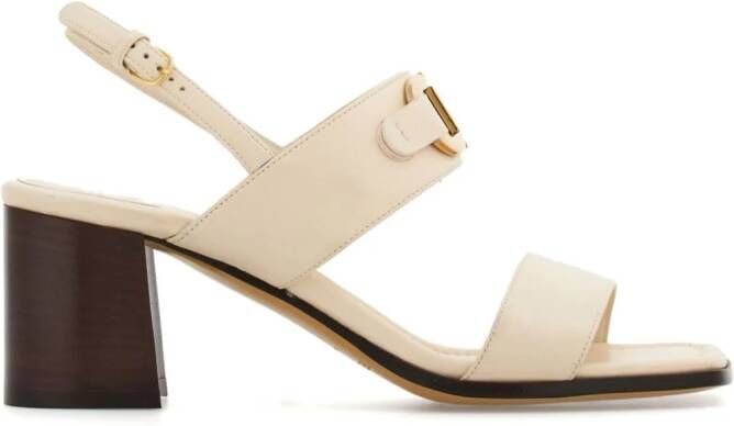 Ferragamo 55mm Gancini-buckle leather sandals Neutrals