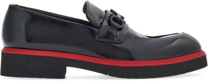 Ferragamo Gancini-ornament leather mocassins Black
