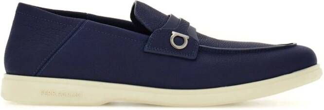 Ferragamo Gancini-plaque leather loafers Blue