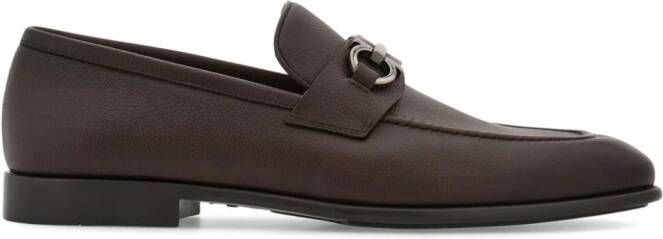 Ferragamo Gancini-plaque leather loafers Brown