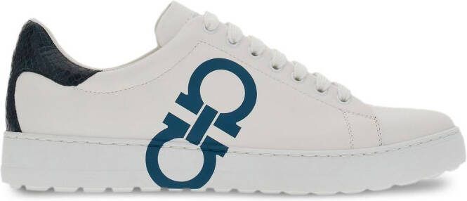 Ferragamo Gancini-print low-top sneakers White