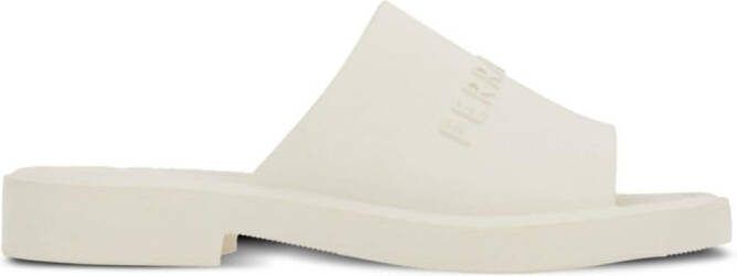Ferragamo logo-debossed open-toe slides White