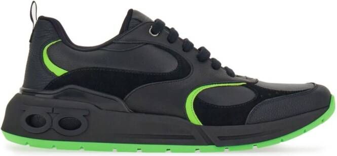 Ferragamo logo-embossed leather sneakers Black