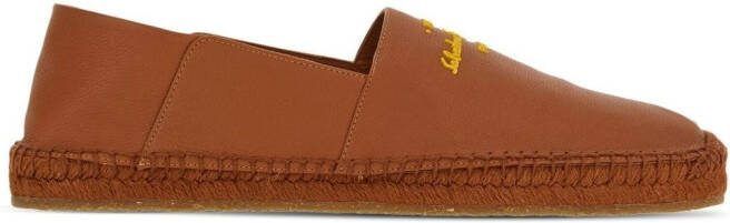 Ferragamo logo-print espadrilles Brown