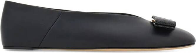 Ferragamo Vara leather ballerina shoes Black