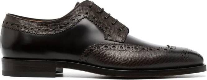 Ferragamo Western-style leather derby shoes Brown
