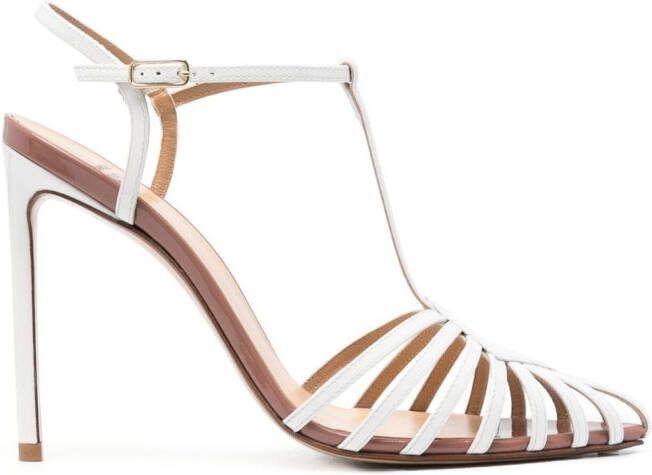 Francesco Russo 115mm strappy pointed-toe sandals White