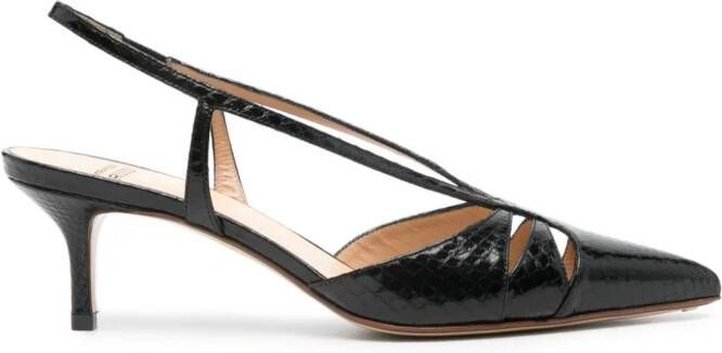 Francesco Russo 55mm snakeskin-effect leather pumps Black