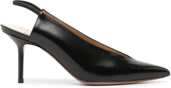 Francesco Russo 80mm pointed-toe slingback pumps Black