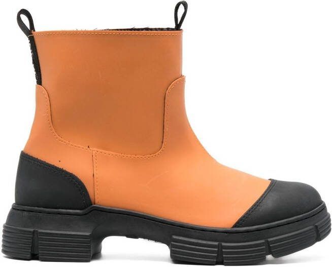 GANNI 55mm chunky slip-on boots Orange