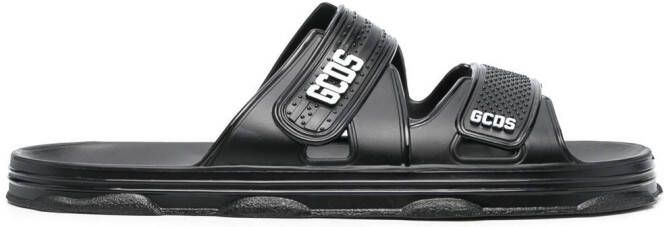 GCDS logo-detail open-toe slides Black