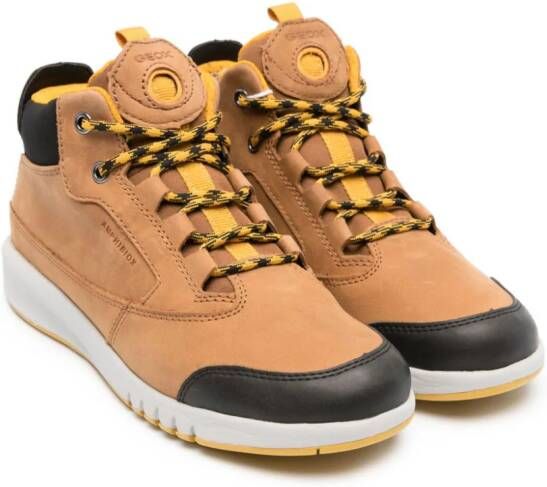 Geox Kids Aeranter Abx panelled sneakers Brown