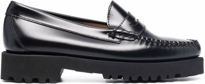 G.H. Bass  Co. glossy leather loafers Black