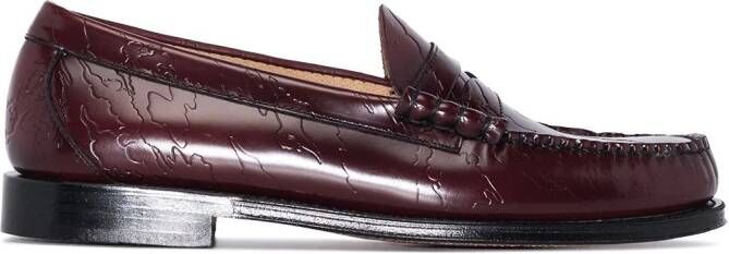 G.H. Bass  Co. x Maharishi Weejun Larson embossed loafers Red