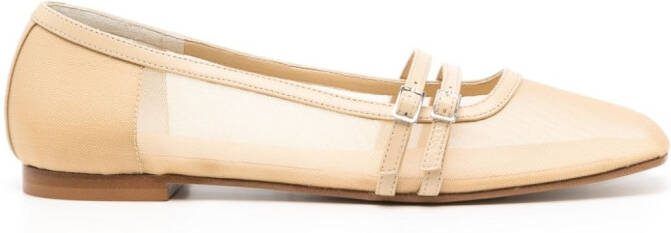 GIABORGHINI Felice mesh ballerina shoes Neutrals