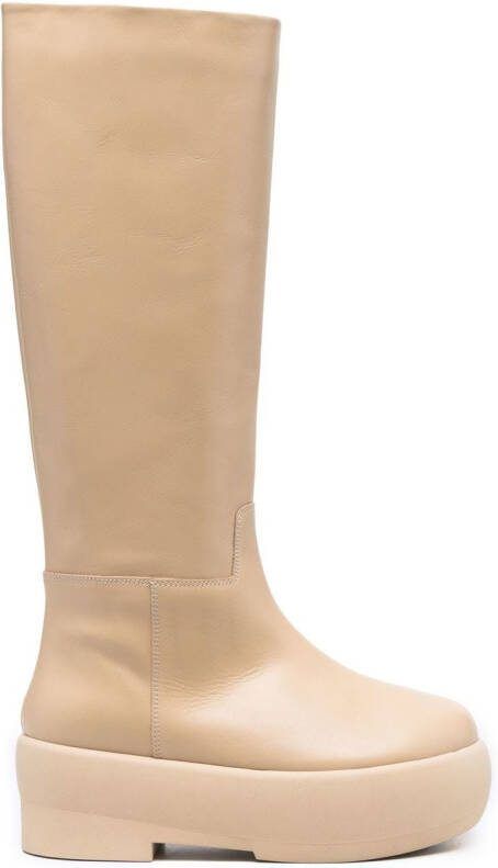 GIABORGHINI Gia flatform boots Neutrals