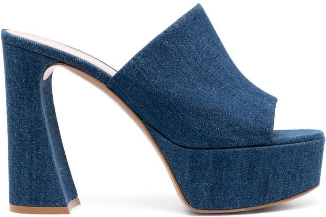 Gianvito Rossi 130mm denim sandals Blue