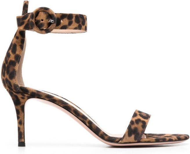 Gianvito Rossi Portofino 70mm suede sandals Brown