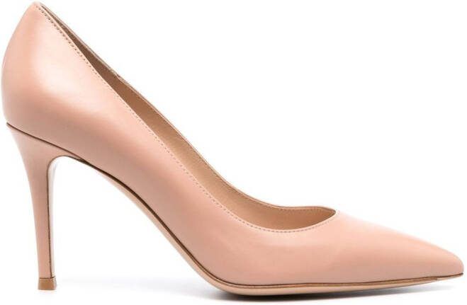 Gianvito Rossi 85mm pointed-toe leather pumps Neutrals