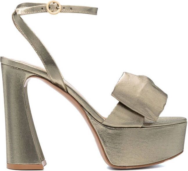 Gianvito Rossi Rosie 120mm bow-detail sandals Gold