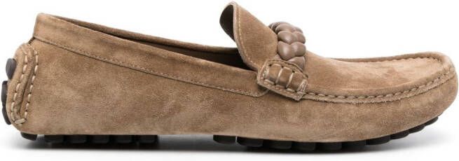 Gianvito Rossi braided suede loafers Neutrals