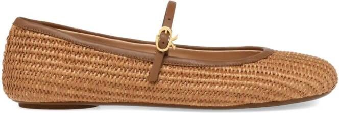 Gianvito Rossi Carla raffia ballet pumps Brown