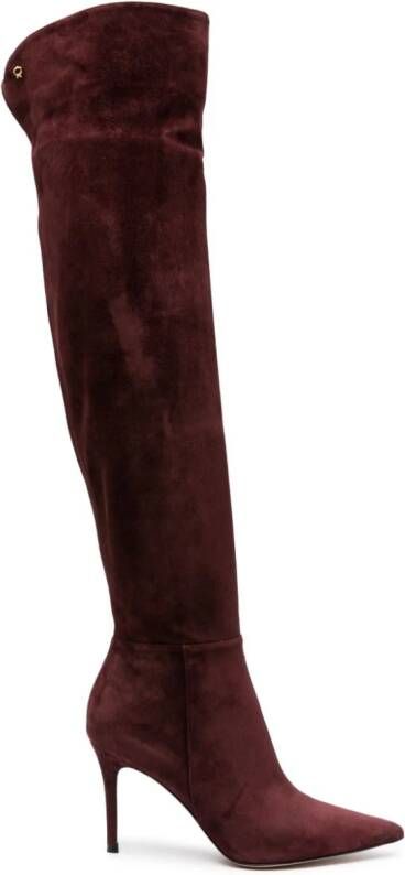 Gianvito Rossi Cuissard 90mm suede boots Red