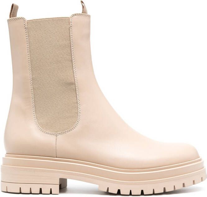 Gianvito Rossi Chester leather Chelsea boots Neutrals