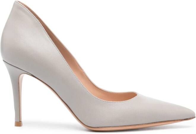 Gianvito Rossi pointed-toe 90mm leather pumps Grey