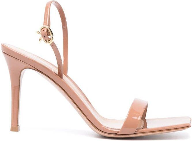 Gianvito Rossi Ribbon Stiletto 85mm leather sandals Brown