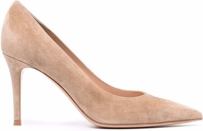 Gianvito Rossi Ricca 100mm suede pumps Neutrals