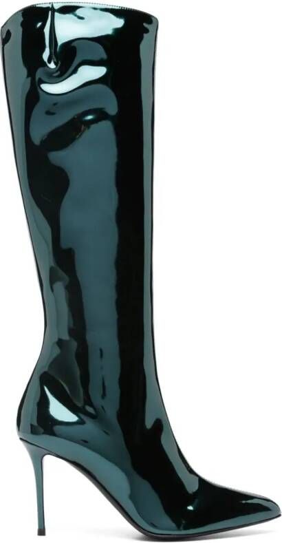 Giuseppe Zanotti 95mm pointed-toe leather boots Green