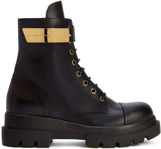 Giuseppe Zanotti Alexa logo plate boots Black