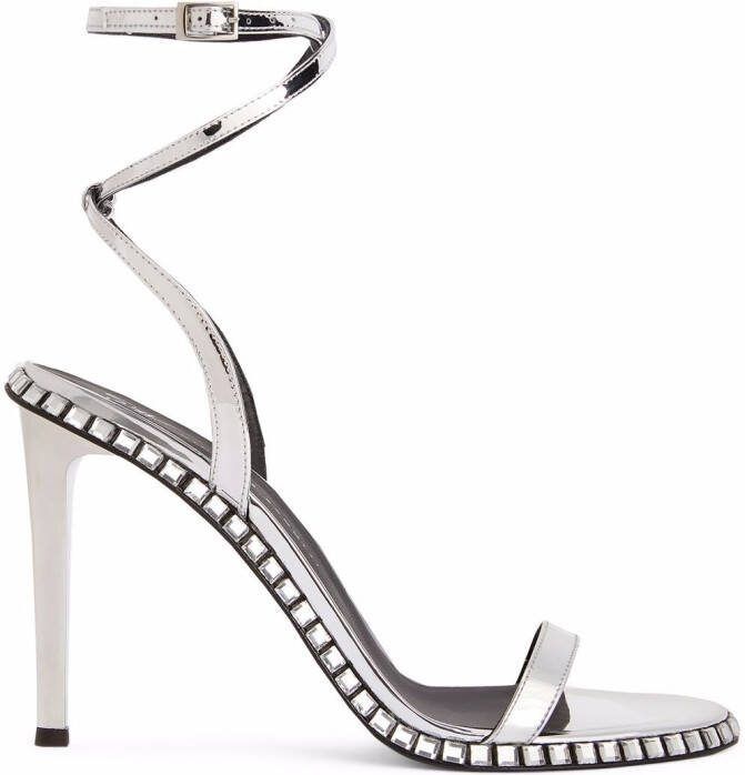 Giuseppe Zanotti Bellatriks 106mm leather sandals Silver