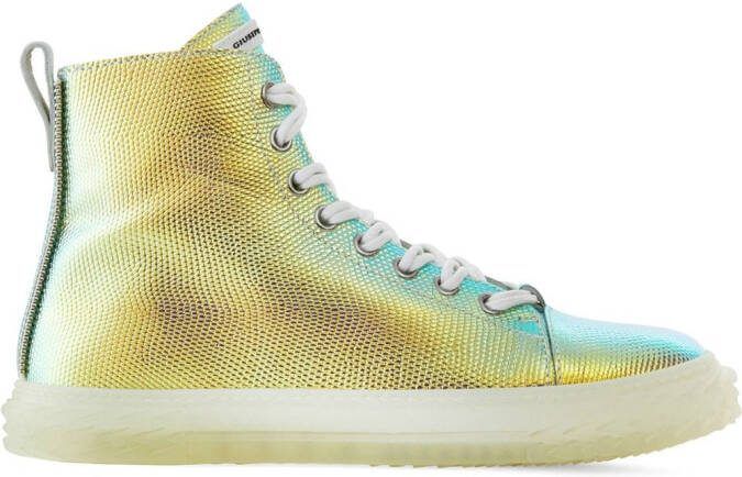 Giuseppe Zanotti Blabber shimmering lizard-effect sneakers Silver
