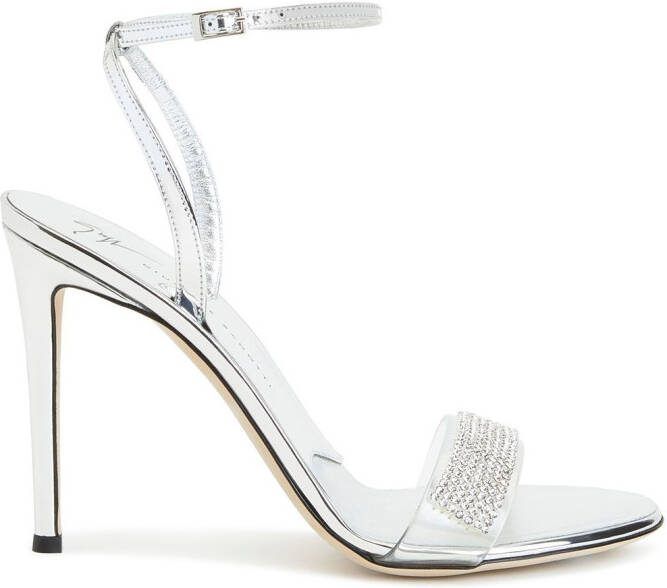 Giuseppe Zanotti Erwan rhinestone-embellished 105mm sandals Silver