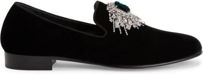 Giuseppe Zanotti Euphemiee velvet loafers Black