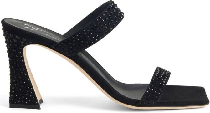 Giuseppe Zanotti 85mm Flaminia velvet sandals Black