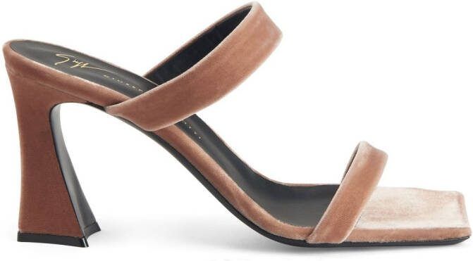 Giuseppe Zanotti 85mm Flaminia velvet sandals Brown