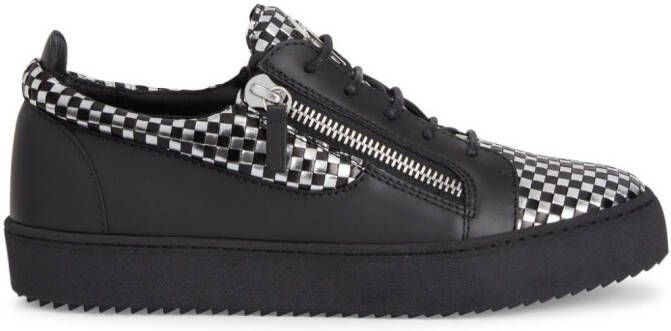 Giuseppe Zanotti Frankie check-pattern sneakers Silver