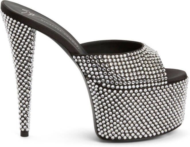 Giuseppe Zanotti 150mm GZ Aida crystal -embellished platform sandals Black
