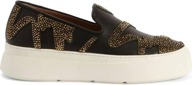Giuseppe Zanotti Gz Mike Sign leather slip-on sneakers Black