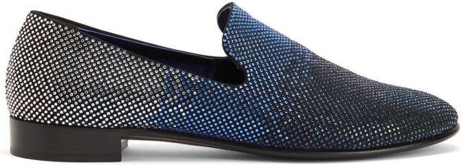 Giuseppe Zanotti Lewis Sparkle crystal-embellished loafers Blue