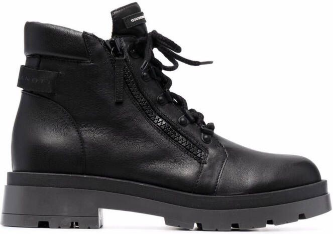 Giuseppe Zanotti logo-patch lace-up boots Black