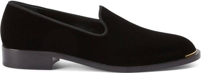 Giuseppe Zanotti Lydia velvet loafers Black