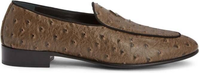 Giuseppe Zanotti Rudolph logo-plaque leather loafers Brown