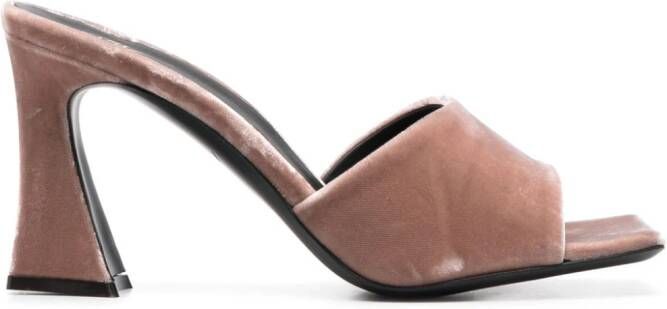 Giuseppe Zanotti Solhene 90mm velvet-effect sandals Neutrals